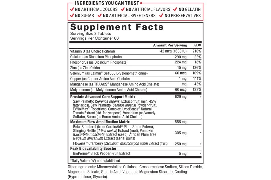 FORCE FACTOR Prostate Advanced, Suplemento de salud para hombres para reducir los viajes nocturnos al baño, alivio de la vejiga y la orina, con Saw Palmetto, Beta-Sitosterol, 180 tabletas (paquete de 1) - Image 6