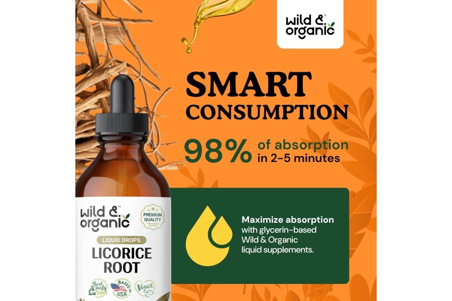 Extracto líquido de raíz de regaliz silvestre y orgánico - Suplemento de raíz de regaliz para la salud respiratoria y apoyo a la digestión - Tintura de Glycyrrhiza Glabra - Vegano, gotas sin alcohol - 4 fl oz - Image 4