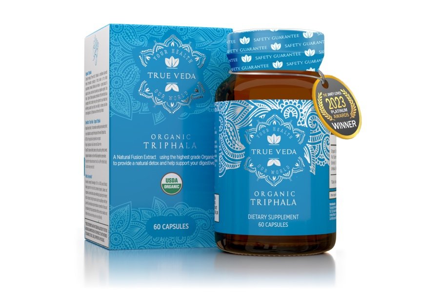Cápsulas Triphala – Certificación orgánica USDA | Tabletas veganas de Triphala | Suplemento de triphala guggulu a base de hierbas 100% natural | Potencia del extracto de fusión natural | Ayurveda | 60 cápsulas | Trifala Churna