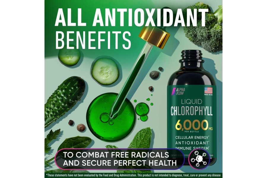 Gotas líquidas de clorofila 6000 mg - Suplemento de clorofila líquida premium - Antioxidante todo en uno para refuerzo inmunológico, aumento de energía, apoyo a la digestión y desintoxicación rápida - Sin OGM, vegano - Image 7