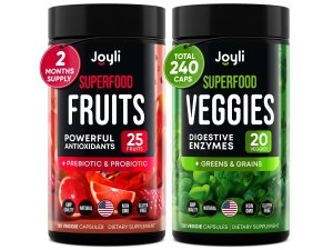 Suplemento de frutas y verduras - Suplemento alto en fibra para inmunidad, intestino y energía - Suplementos Super Reds & Super Greens con raíz de malvavisco - 240 cápsulas de superalimento en polvo Reds and Super Greens