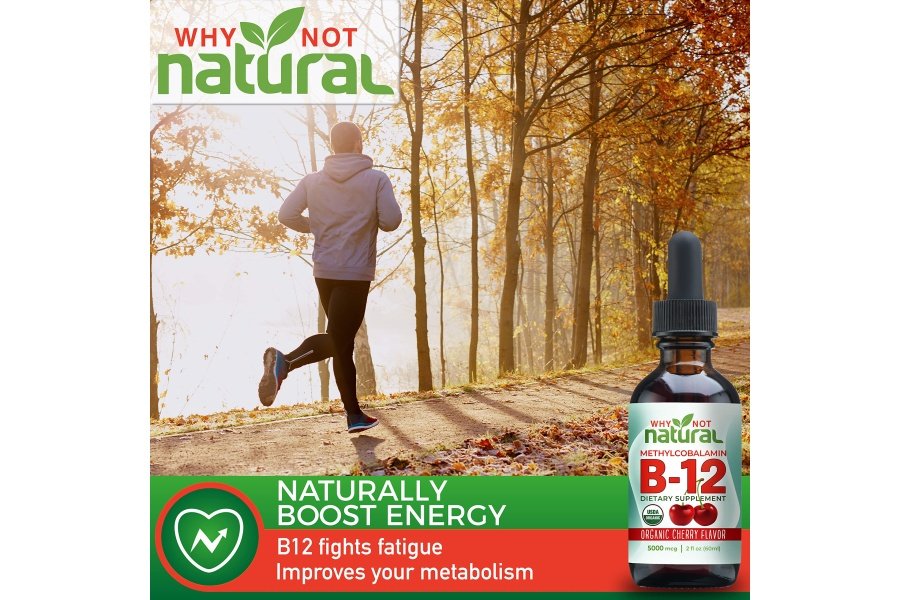 Why Not Natural Organic Vitamin B12 Liquid - Sublingual Extra Strength 60 x 5000 mcg Gotas de metilcobalamina, vegano, maximiza la absorción y la energía - Image 4
