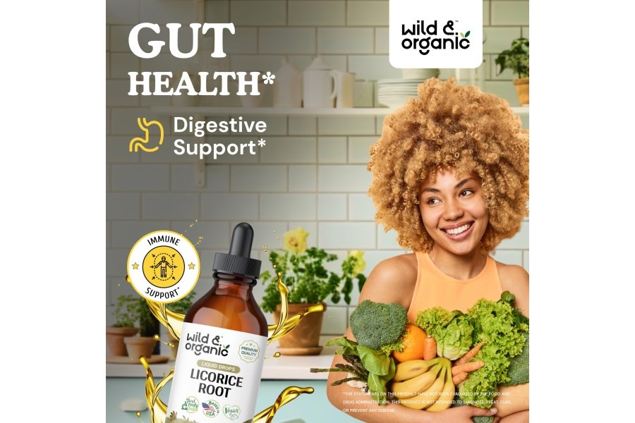 Extracto líquido de raíz de regaliz silvestre y orgánico - Suplemento de raíz de regaliz para la salud respiratoria y apoyo a la digestión - Tintura de Glycyrrhiza Glabra - Vegano, gotas sin alcohol - 4 fl oz - Image 2