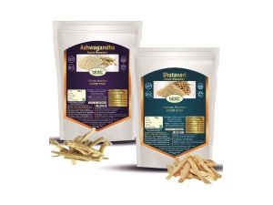 Polvo natural biótico de Ashwagandha y Shatavari - 200 g (100 g cada uno)