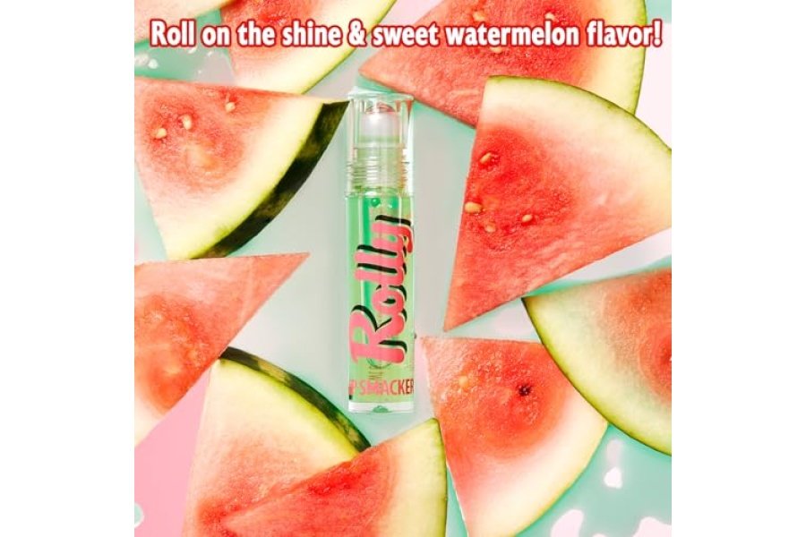 Lip Smacker Rolly Lip Gloss, diseño clásico de bola rodante para una sensación refrescante, brillo hidratante y humectante - Sandía - Image 2