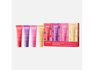 LANEIGE Mini Lip Glowy Balm Set: Mantiene los labios hidratados, brillantes e hidratados con mantecas nutritivas de karité y murumuru - Available Now