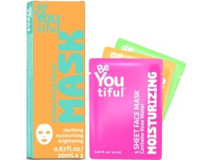 BeYoutiful Juego de spa de mascarilla facial hidratante para niños y adolescentes, juego de mascarilla facial para el cuidado de la piel para todo tipo de piel y edades, niños y niñas, 3 mascarillas por caja - Available Now